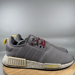 Adidas Shoes Mens Size 11.5 NMD R1 Trace Gray White Knit Casual Sneakers